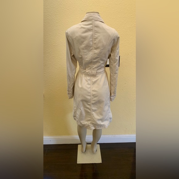 VTG Krizia Jeans Size US 8 Cream Color Single Breasted Trench Coat - Picture 5 of 12